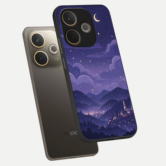  Minimal Night View phone case For Oppo A5 Pro showing premium glass back cover with detailed artwork