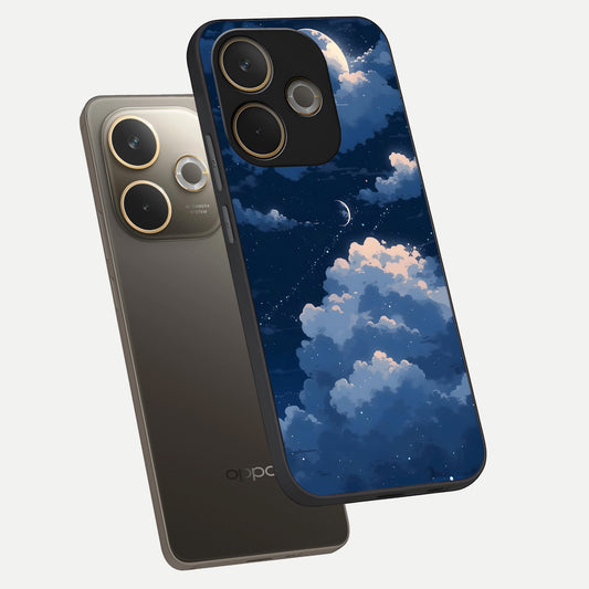  Moon Dream Haze phone case For Oppo A5 Pro showing premium glass back cover with detailed artwork