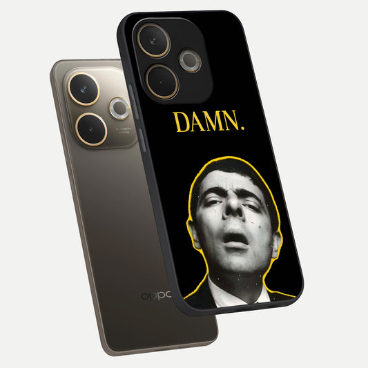  Mr Bean Damn phone case For Oppo A5 Pro showing premium glass back cover with detailed artwork