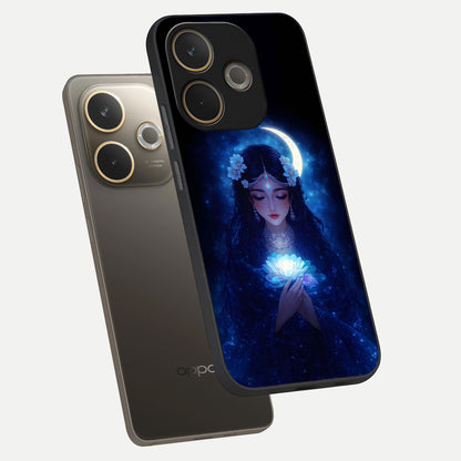  Mystic Moon Queen phone case For Oppo A5 Pro showing premium glass back cover with detailed artwork