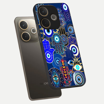  Mystic Palm Guard phone case For Oppo A5 Pro showing premium glass back cover with detailed artwork