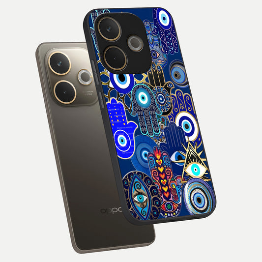 Mystic Palm Guard phone case For Oppo A5 Pro showing premium glass back cover with detailed artwork
