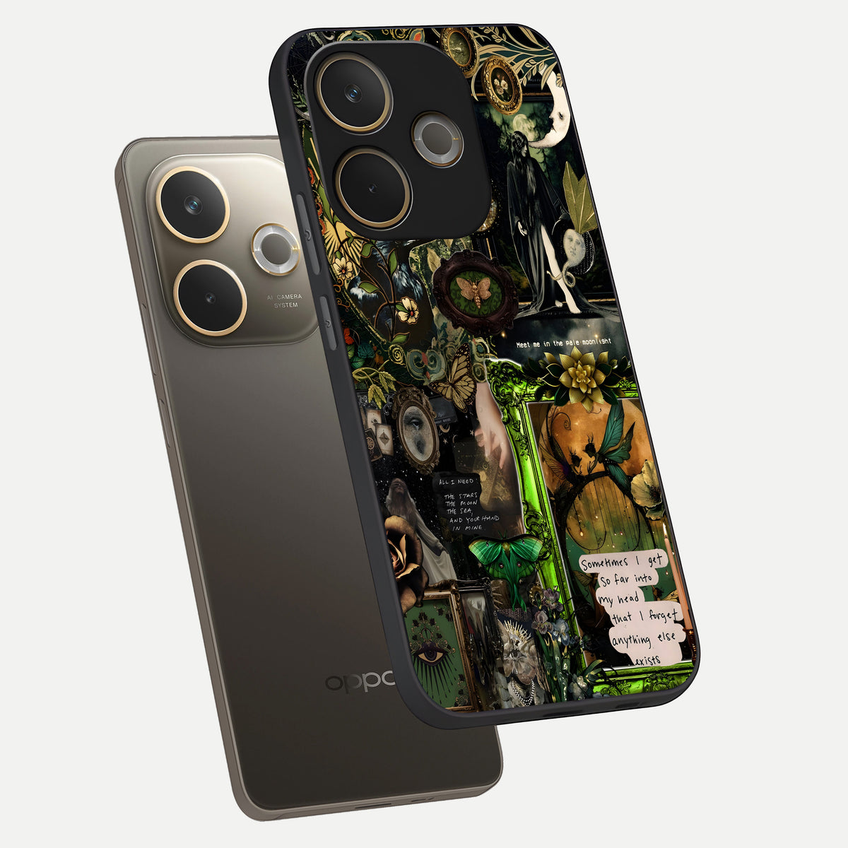  Mystic Woods Secret phone case For Oppo A5 Pro showing premium glass back cover with detailed artwork