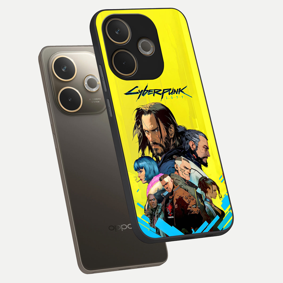 Neon Rebel Genesis phone case For Oppo A5 Pro showing premium glass back cover with detailed artwork