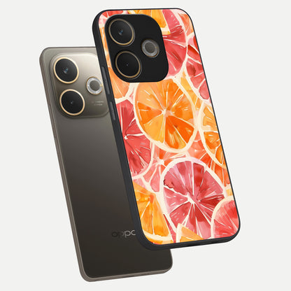 Orange Fruits Pattern phone case For Oppo A5 Pro showing premium glass back cover with detailed artwork