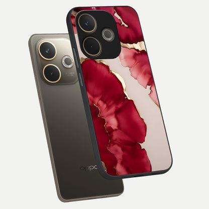 Pink And White Marble phone case For Oppo A5 Pro showing premium glass back cover with detailed artwork
