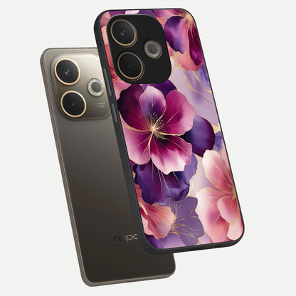  Pink Bouquet Florals phone case For Oppo A5 Pro showing premium glass back cover with detailed artwork