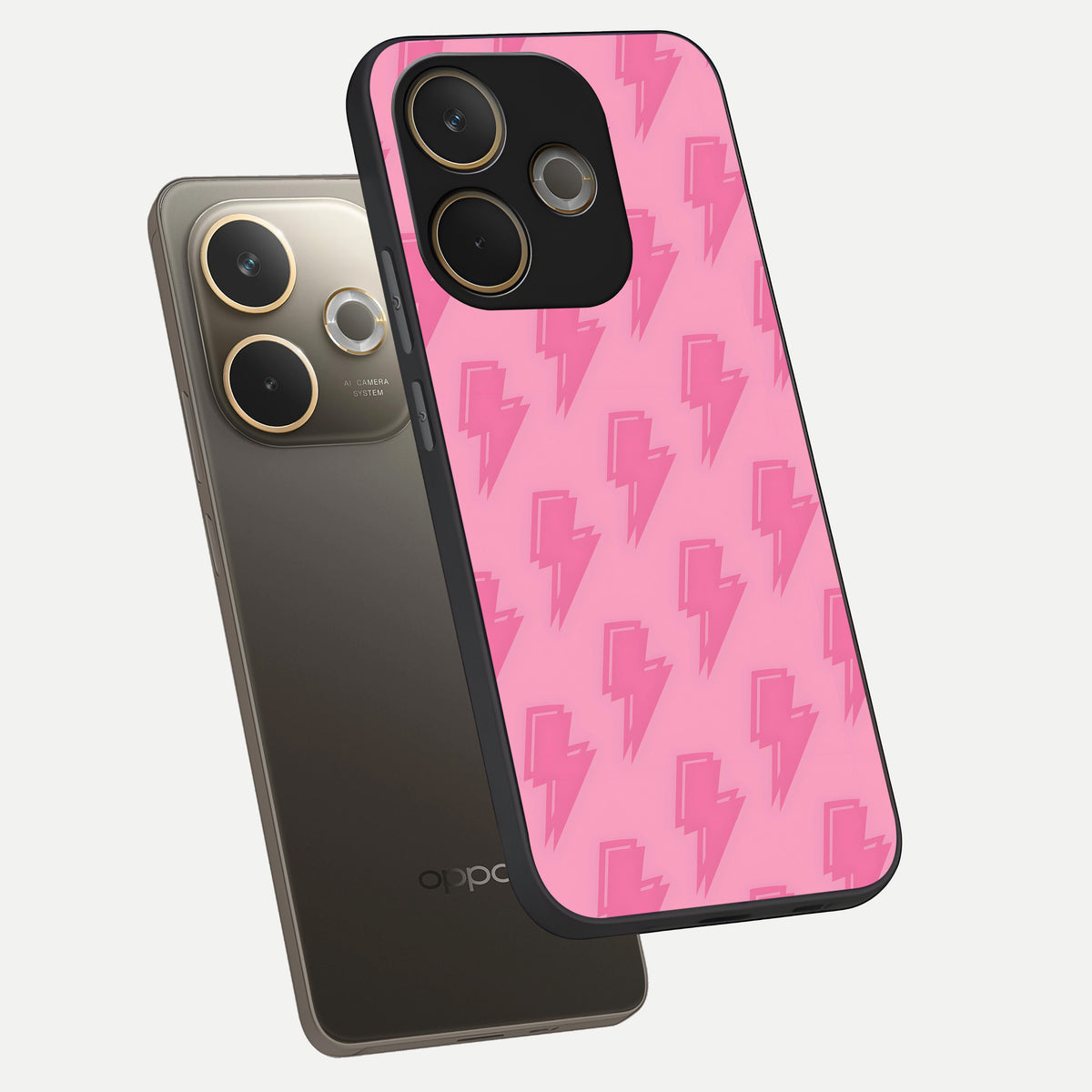  Pink Moo Magic phone case For Oppo A5 Pro showing premium glass back cover with detailed artwork
