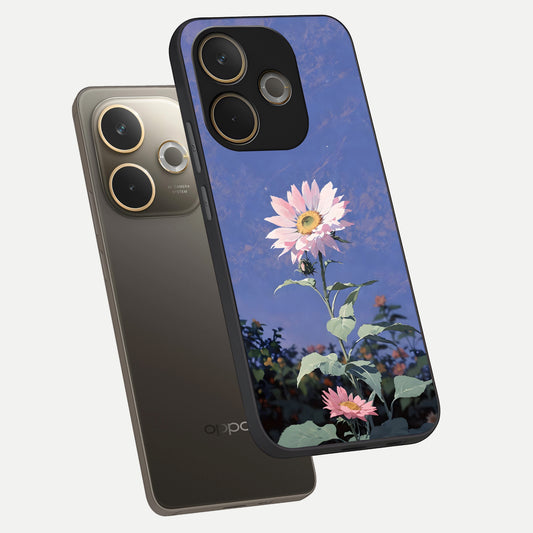  Pink Shells Outline phone case For Oppo A5 Pro showing premium glass back cover with detailed artwork