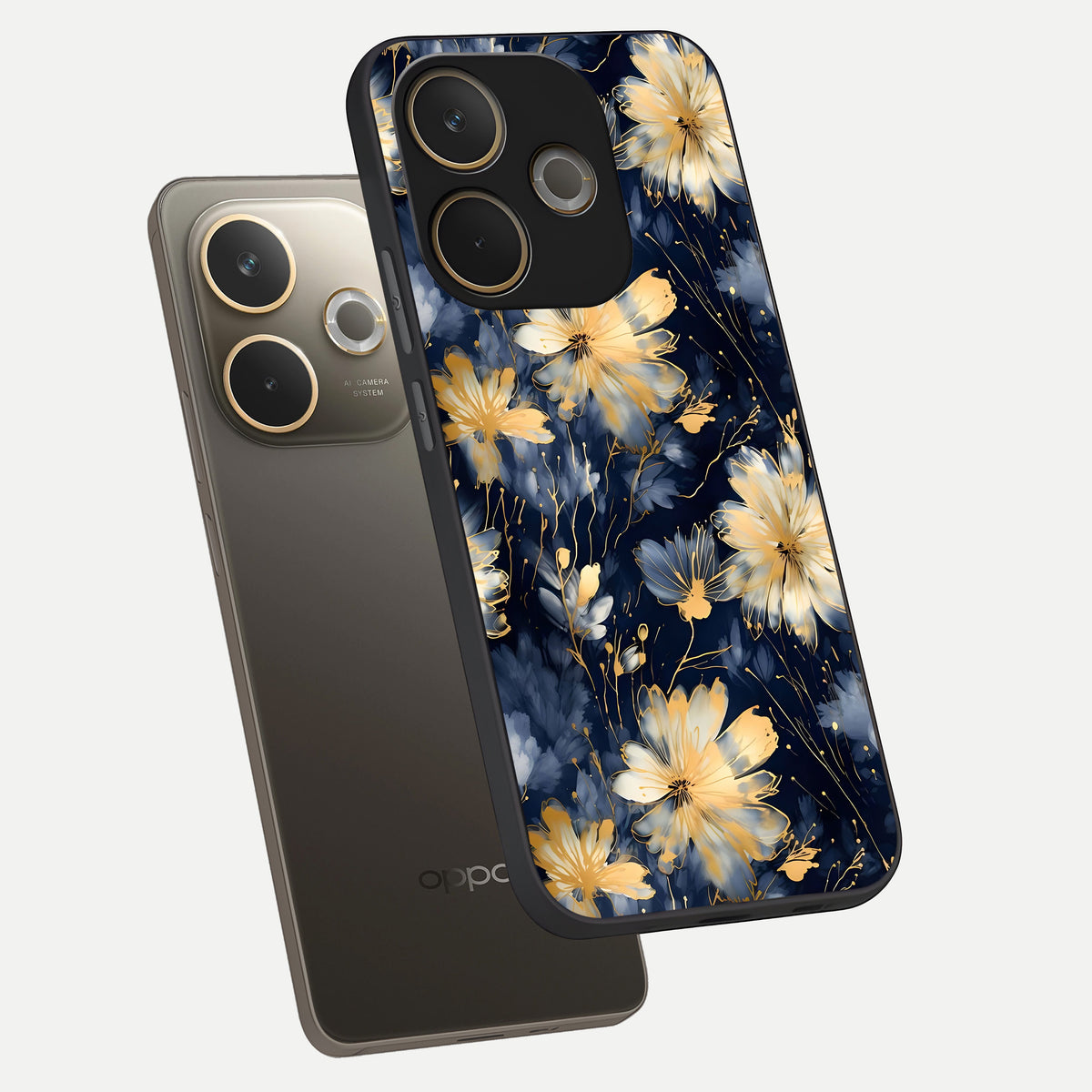 Royal Petal Dream phone case For Oppo A5 Pro showing premium glass back cover with detailed artwork