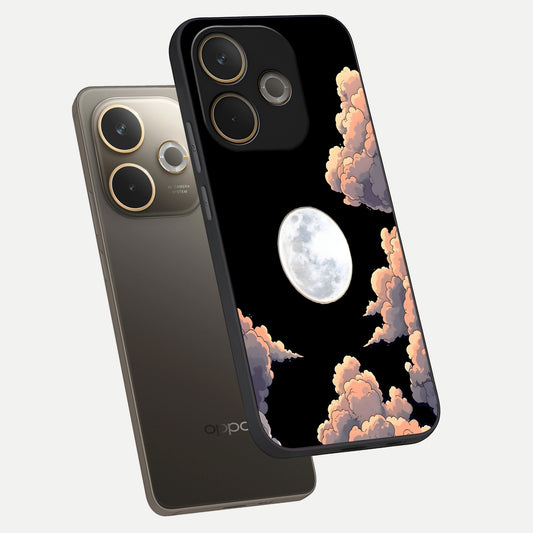  Shade Cloud Moon phone case For Oppo A5 Pro showing premium glass back cover with detailed artwork