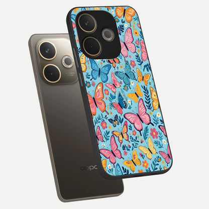  Spring Wing Garden phone case For Oppo A5 Pro showing premium glass back cover with detailed artwork