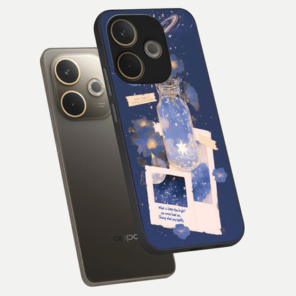  Starlit Cosmic Jar phone case For Oppo A5 Pro showing premium glass back cover with detailed artwork
