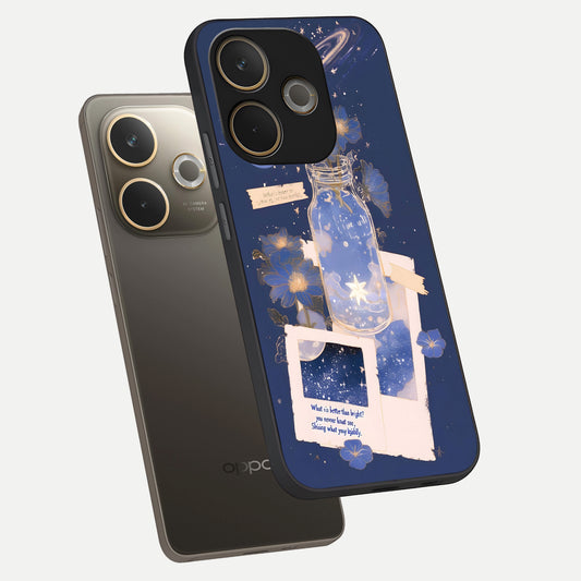  Starlit Cosmic Jar phone case For Oppo A5 Pro showing premium glass back cover with detailed artwork