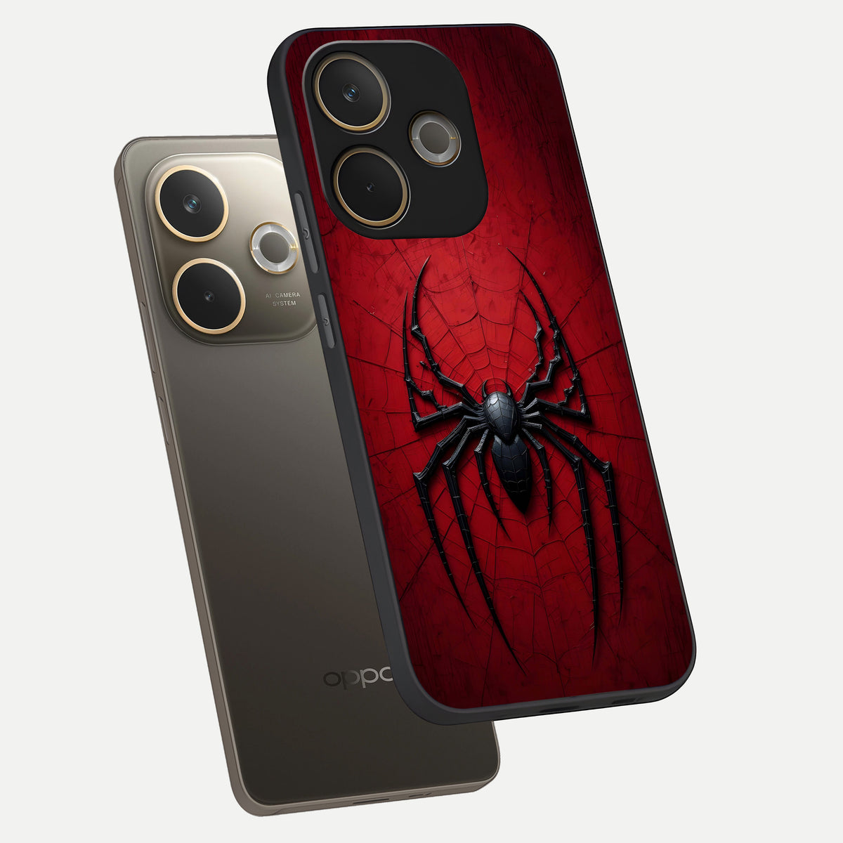  Superhero Web Emblem phone case For Oppo A5 Pro showing premium glass back cover with detailed artwork