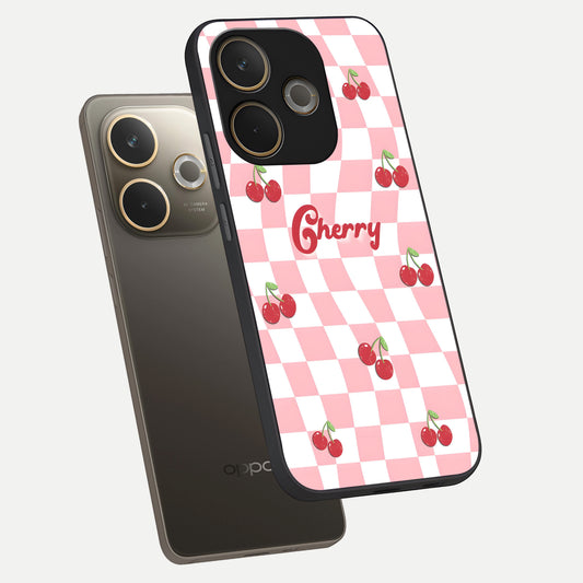  Sweet Cherry Vibes phone case For Oppo A5 Pro showing premium glass back cover with detailed artwork