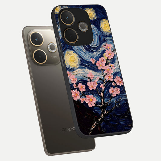  Van Gogh Scenery phone case For Oppo A5 Pro showing premium glass back cover with detailed artwork