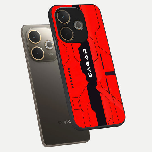  Voltage Rise CYBERPUNK Custom Name phone case For Oppo A5 Pro showing premium custom name glass back cover