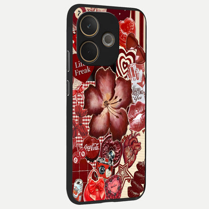  Aesthetic Little Freak back cover For Oppo A5 Pro slim fit glass case with vibrant aesthetic design