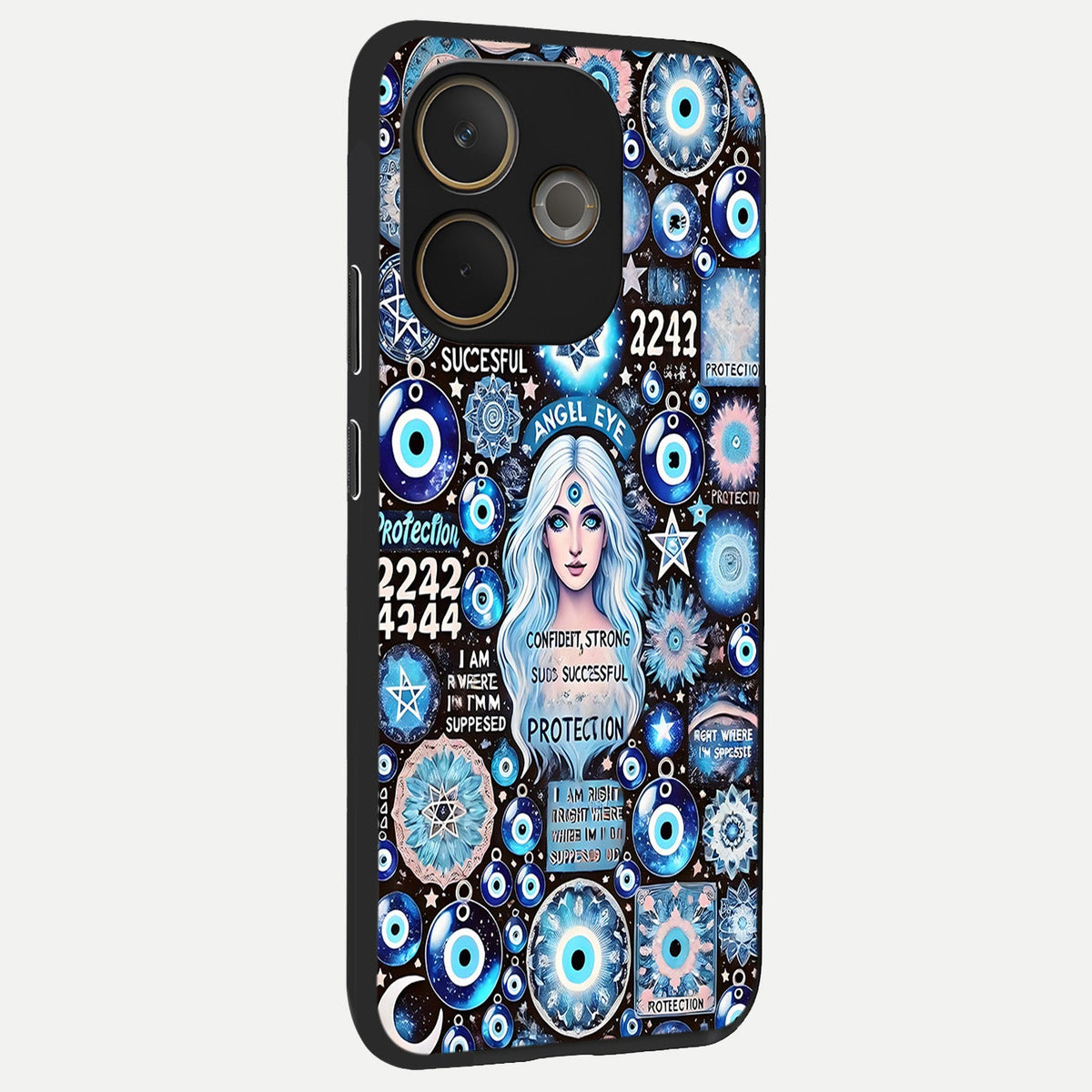  Angel Aura Shield back cover For Oppo A5 Pro slim fit glass case with vibrant aesthetic design