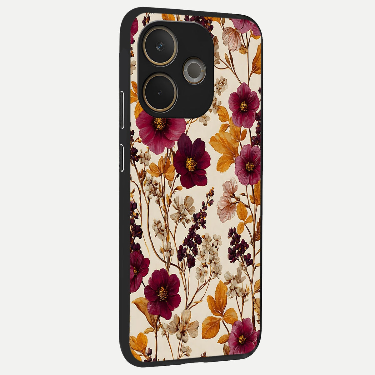  Autumn Wine Bloom back cover For Oppo A5 Pro slim fit glass case with vibrant aesthetic design
