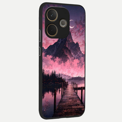  Beautiful Mountain View back cover For Oppo A5 Pro slim fit glass case with vibrant aesthetic design