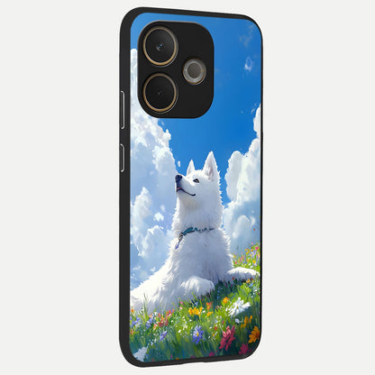  Blissful Cloud Pup back cover For Oppo A5 Pro slim fit glass case with vibrant aesthetic design