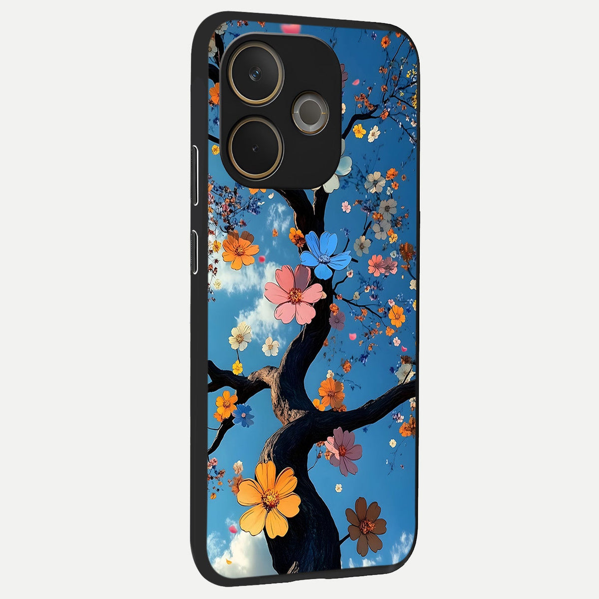  Blossom Dream Sky back cover For Oppo A5 Pro slim fit glass case with vibrant aesthetic design