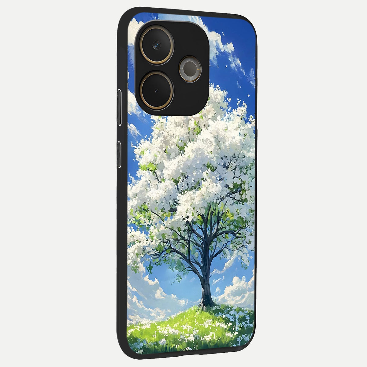  Blossom Sky Serenity back cover For Oppo A5 Pro slim fit glass case with vibrant aesthetic design