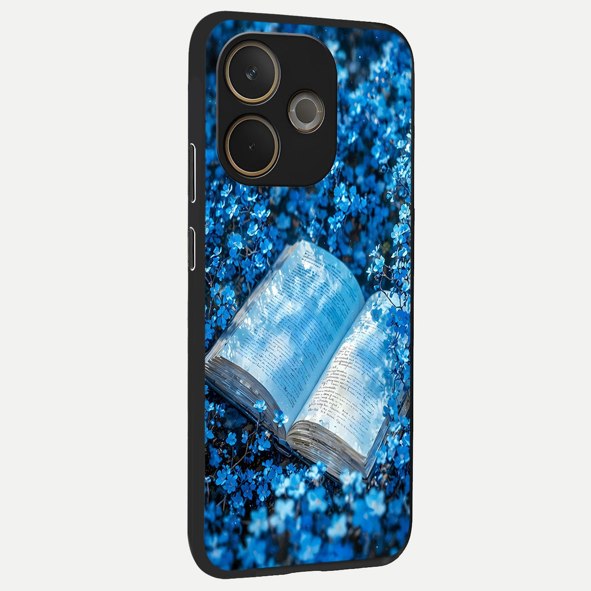 Blue Bloom Tales back cover For Oppo A5 Pro slim fit glass case with vibrant aesthetic design