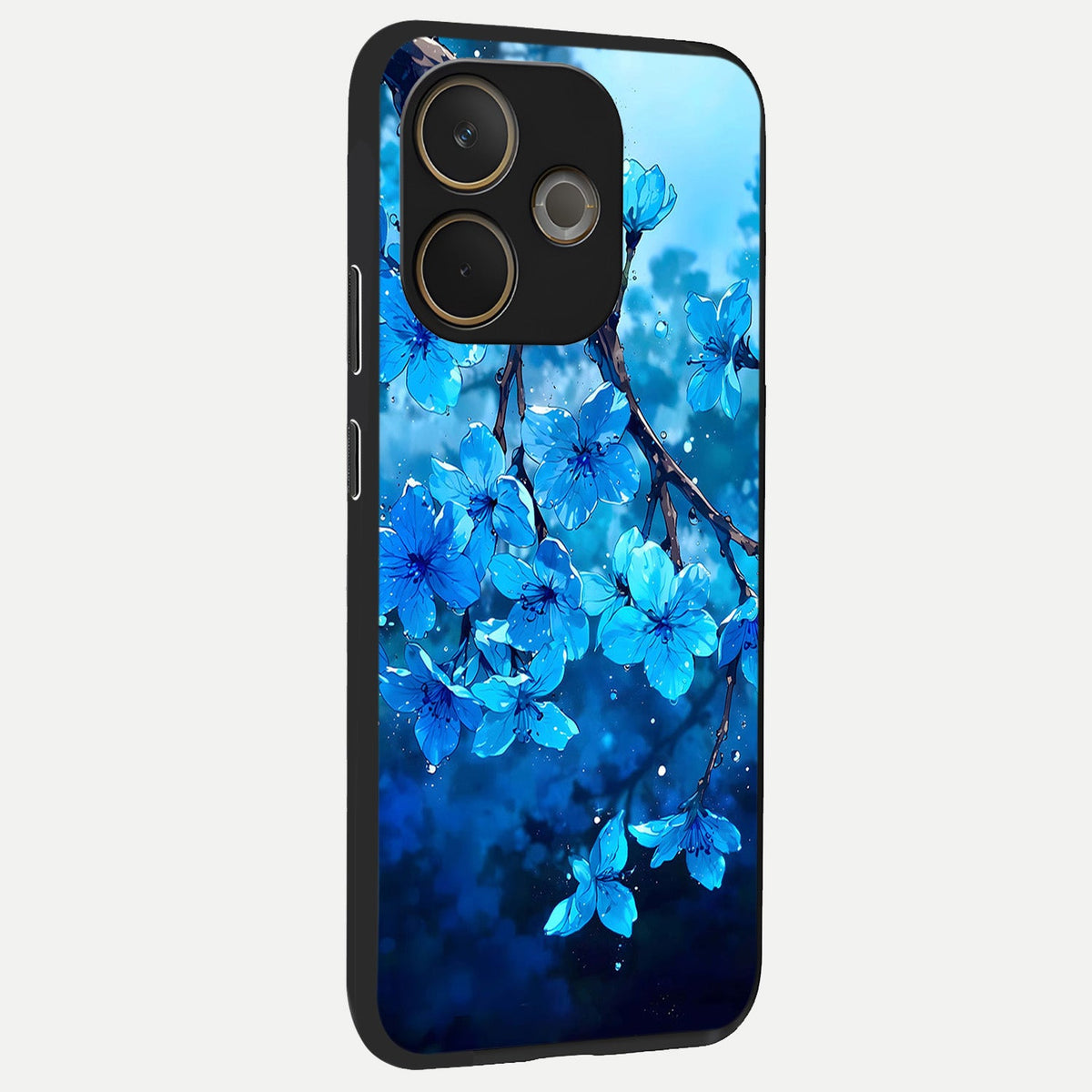  Blue Blossoms Branch back cover For Oppo A5 Pro slim fit glass case with vibrant aesthetic design
