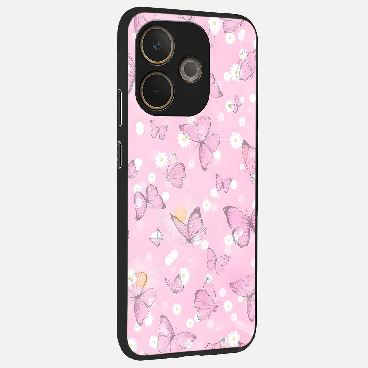  Blush Butterfly Garden back cover For Oppo A5 Pro slim fit glass case with vibrant aesthetic design