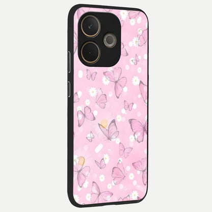  Blush Butterfly Garden back cover For Oppo A5 Pro slim fit glass case with vibrant aesthetic design