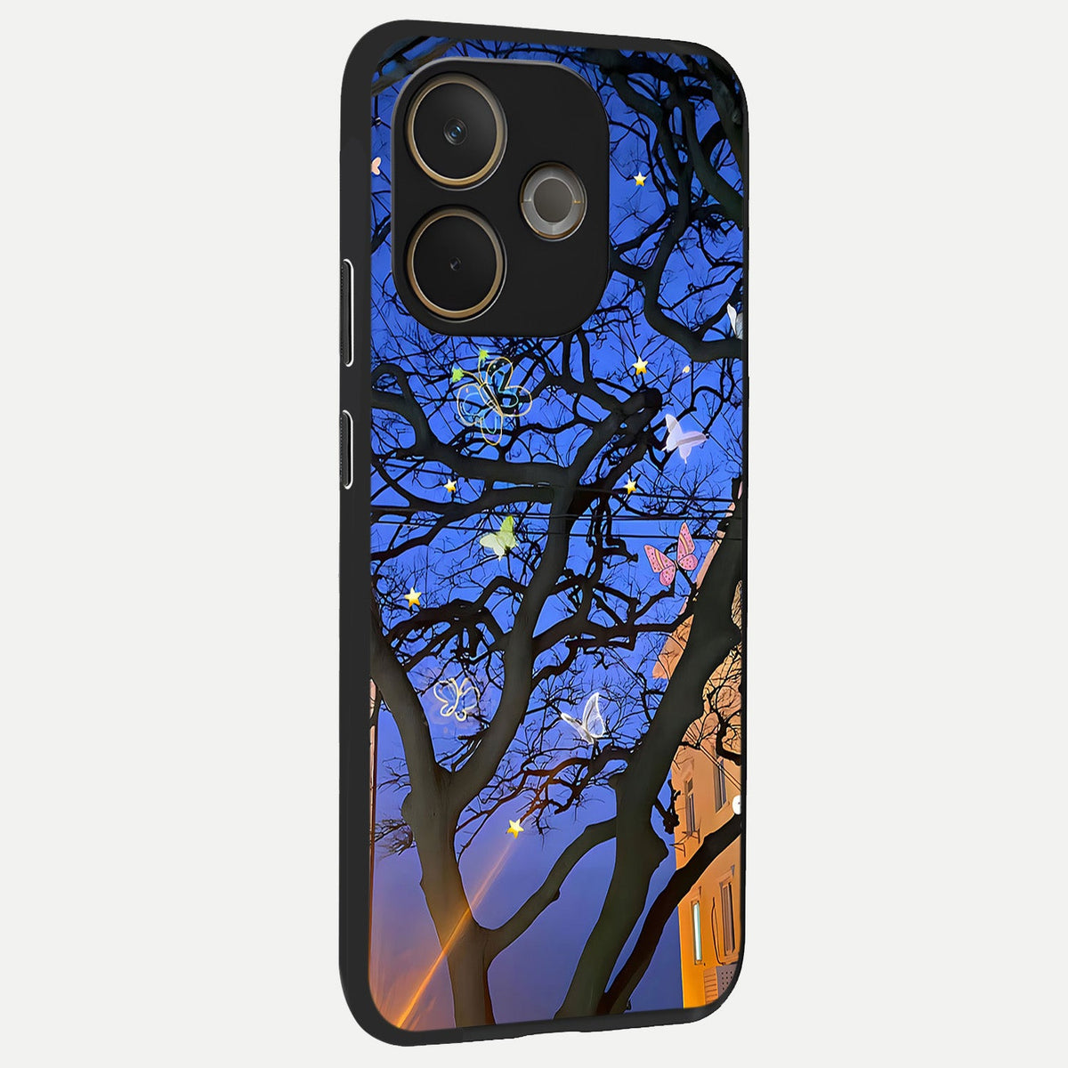  Butterfly Night Magic back cover For Oppo A5 Pro slim fit glass case with vibrant aesthetic design