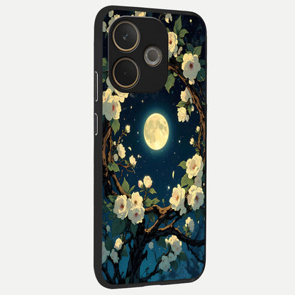  Celestial Moon And Flower back cover For Oppo A5 Pro slim fit glass case with vibrant aesthetic design