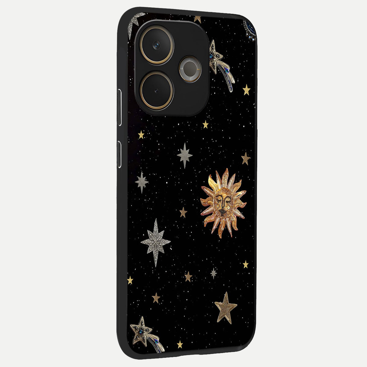  Celestial Moon With Stars back cover For Oppo A5 Pro slim fit glass case with vibrant aesthetic design