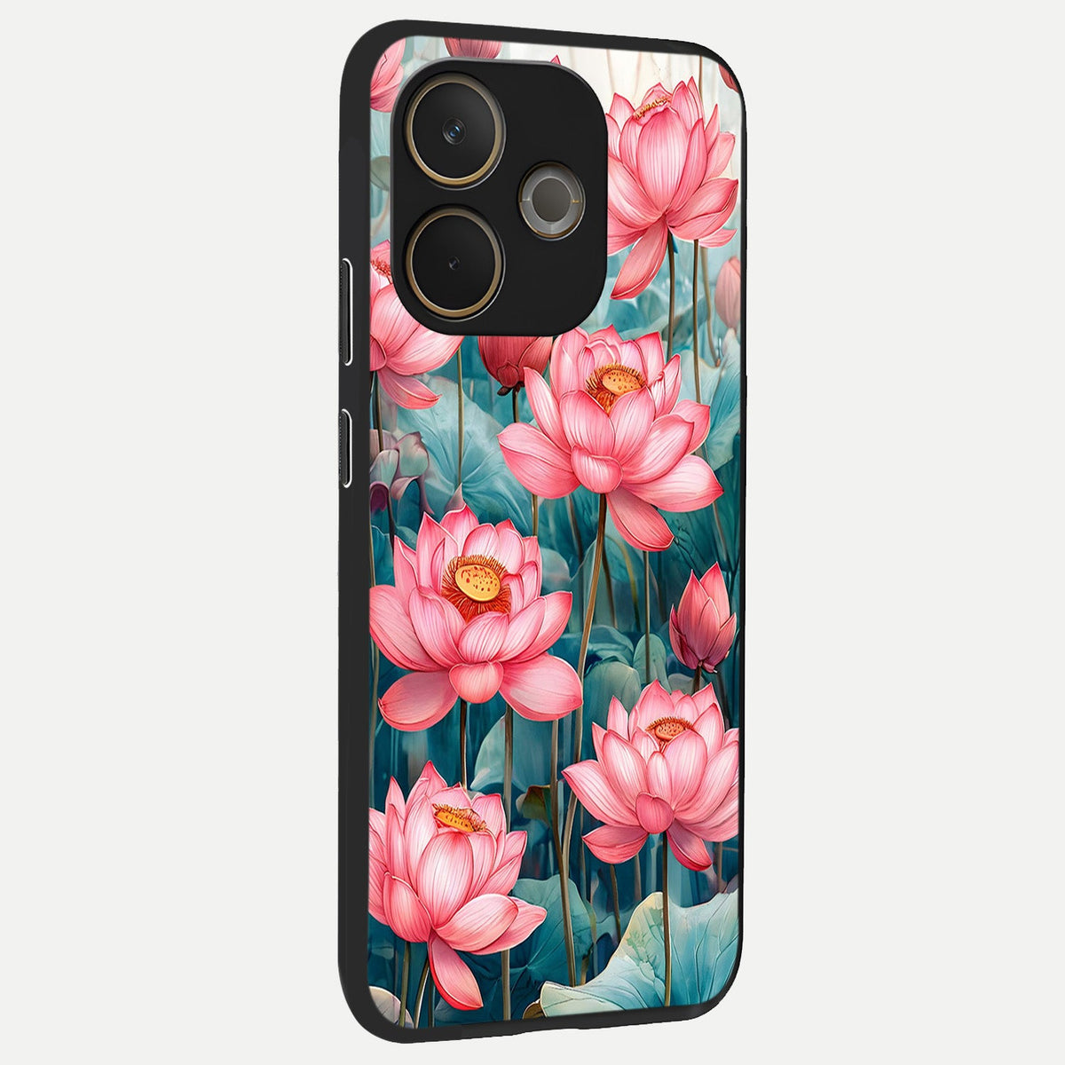  Celestial Pink Lotus back cover For Oppo A5 Pro slim fit glass case with vibrant aesthetic design