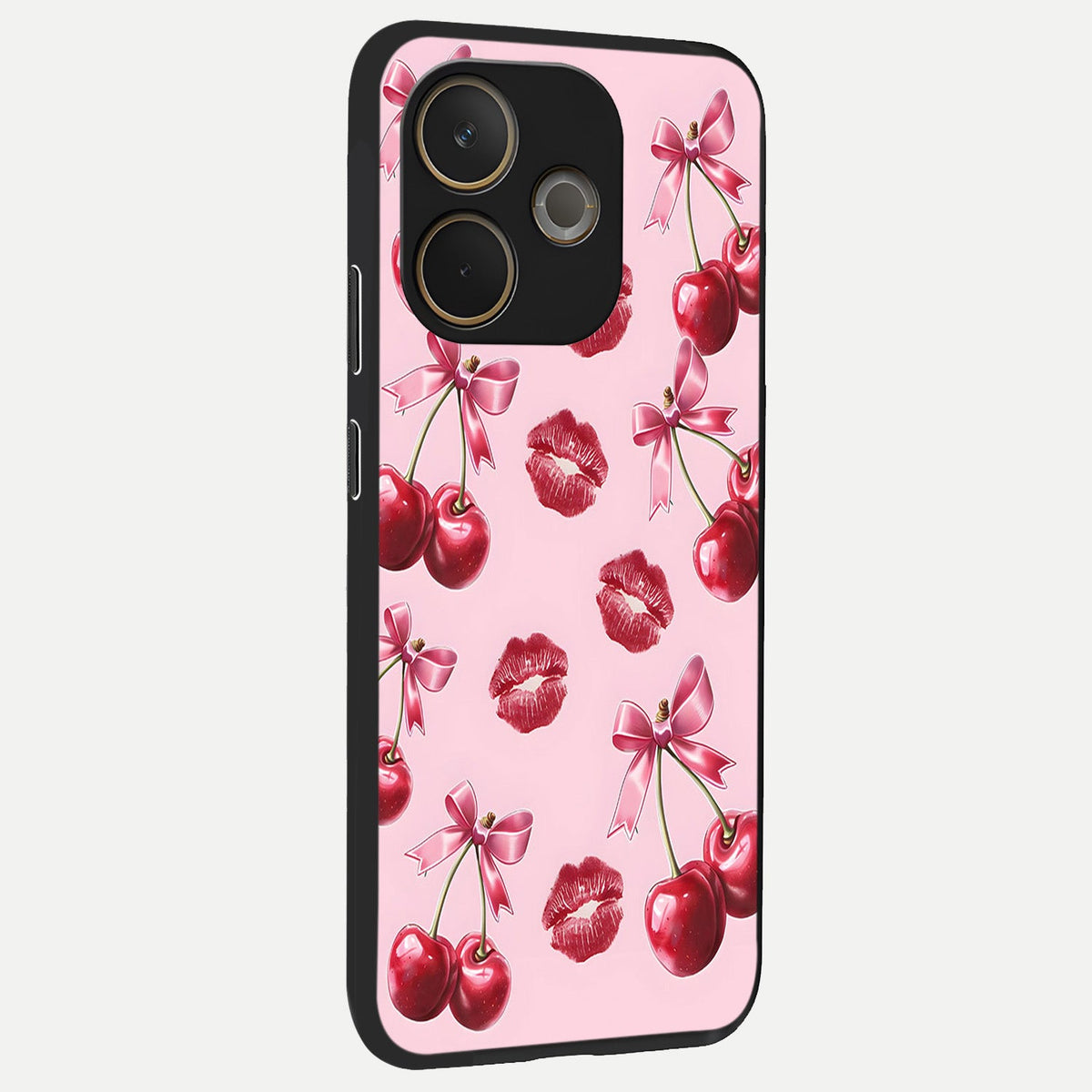  Cherry With Lips back cover For Oppo A5 Pro slim fit glass case with vibrant aesthetic design