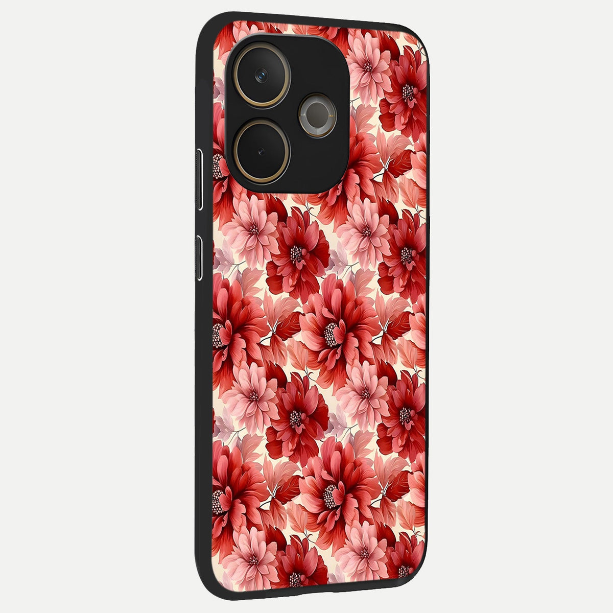  Crimson Love Petals back cover For Oppo A5 Pro slim fit glass case with vibrant aesthetic design