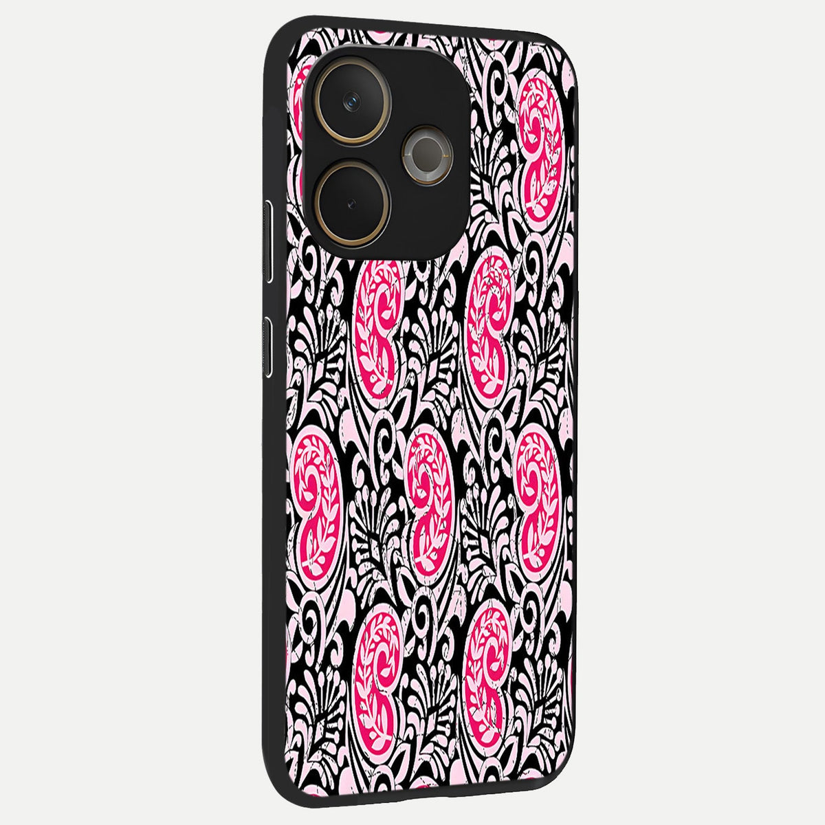  Crimson Paisley Charm back cover For Oppo A5 Pro slim fit glass case with vibrant aesthetic design