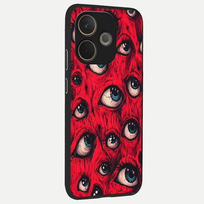 Crimson Watch Eyes back cover For Oppo A5 Pro slim fit glass case with vibrant aesthetic design
