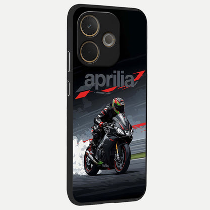  Dark Aprilla back cover For Oppo A5 Pro slim fit glass case with vibrant aesthetic design