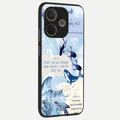  Faithful Ocean Promise back cover For Oppo A5 Pro slim fit glass case with vibrant aesthetic design