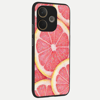  Glitter Grapefruit back cover For Oppo A5 Pro slim fit glass case with vibrant aesthetic design