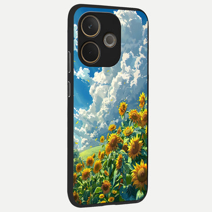  Golden Sun Glory back cover For Oppo A5 Pro slim fit glass case with vibrant aesthetic design