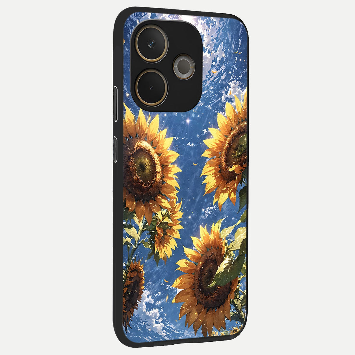  Heavenly Sunflower Rise back cover For Oppo A5 Pro slim fit glass case with vibrant aesthetic design
