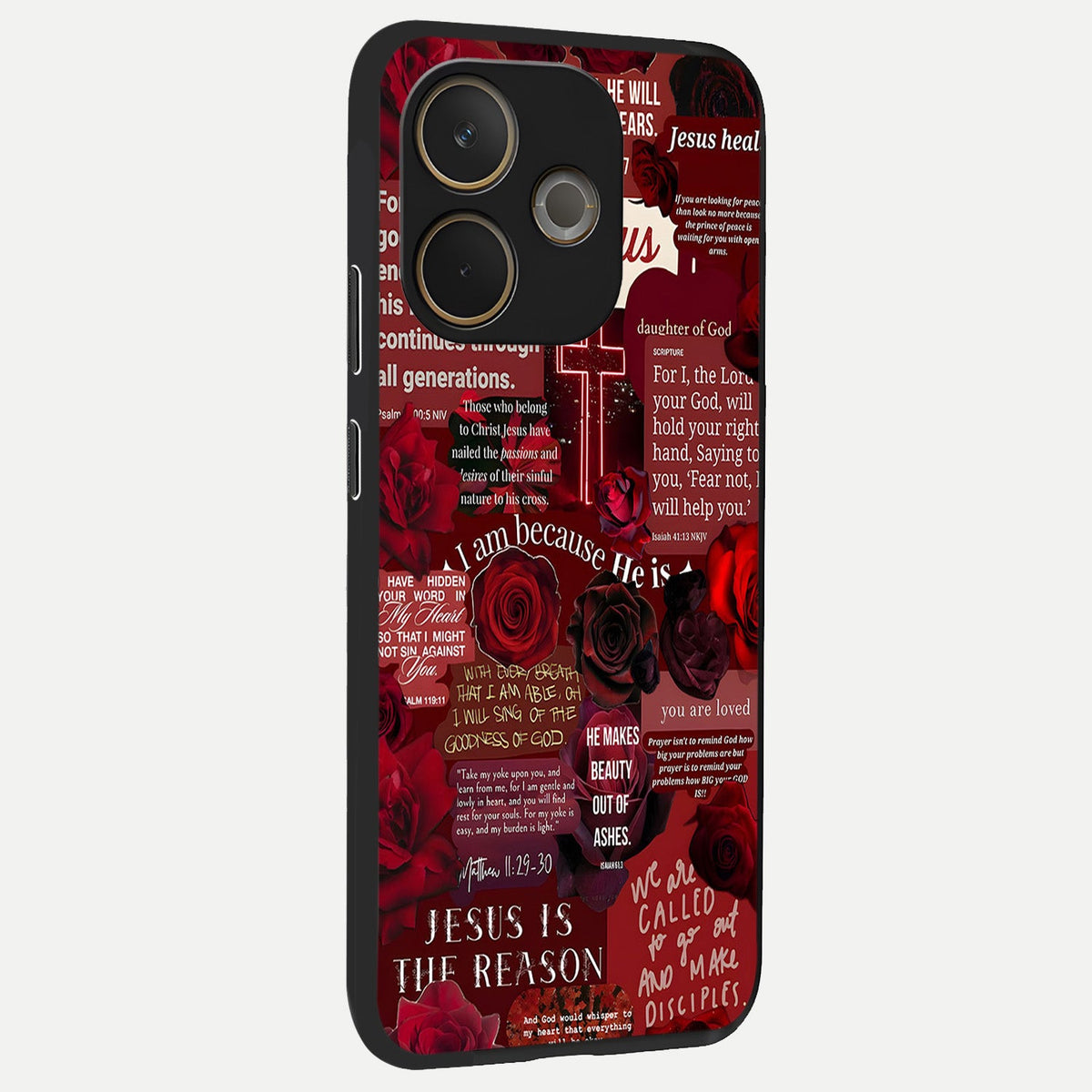  Jesus Love Heals back cover For Oppo A5 Pro slim fit glass case with vibrant aesthetic design