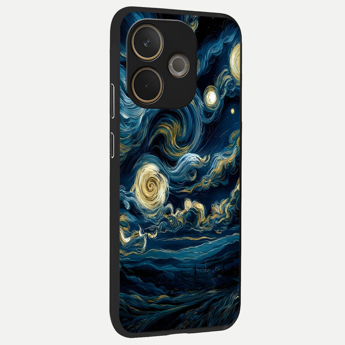  Midnight Sky Whirl back cover For Oppo A5 Pro slim fit glass case with vibrant aesthetic design