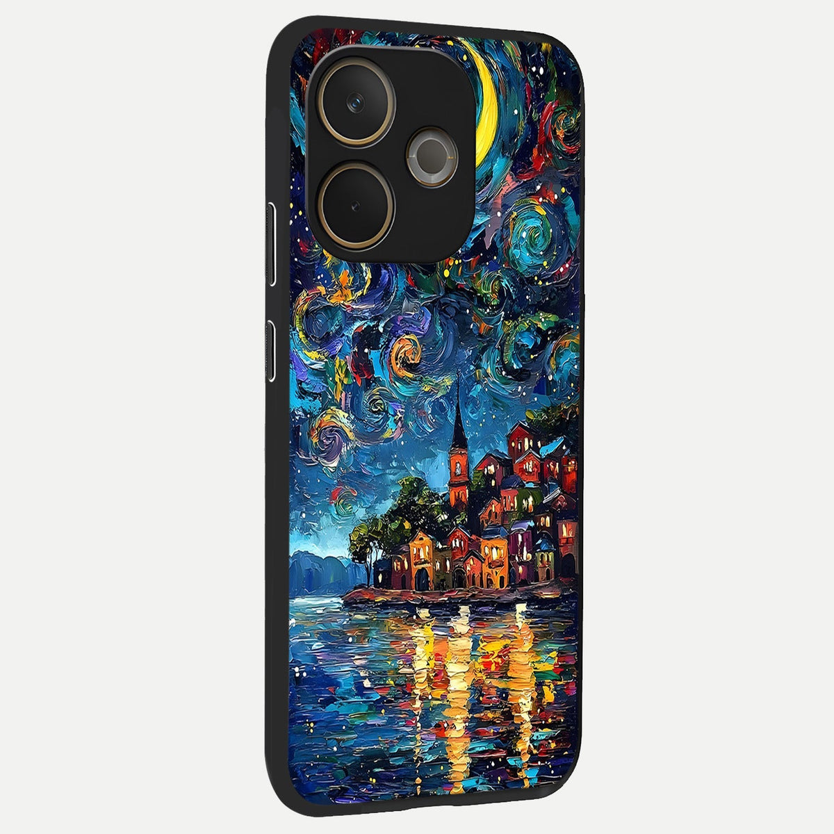  Moonlight Harbor Glow back cover For Oppo A5 Pro slim fit glass case with vibrant aesthetic design