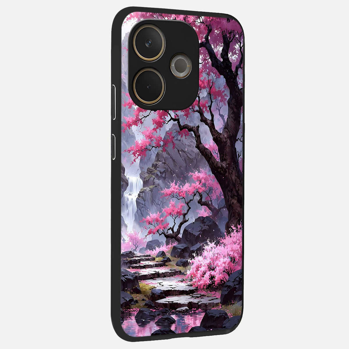  Pink Sunflower Glow back cover For Oppo A5 Pro slim fit glass case with vibrant aesthetic design